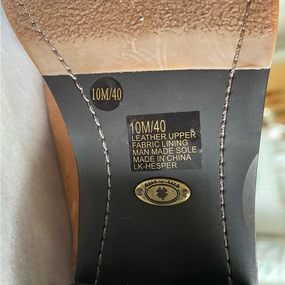 Lucky Brand Brown Tan Leather Boots Womens Size 10 - Picture 3 of 7